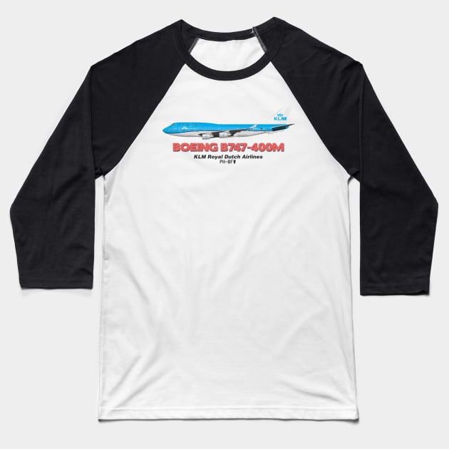 Boeing B747-400M - KLM Royal Dutch Airlines Baseball T-Shirt by TheArtofFlying